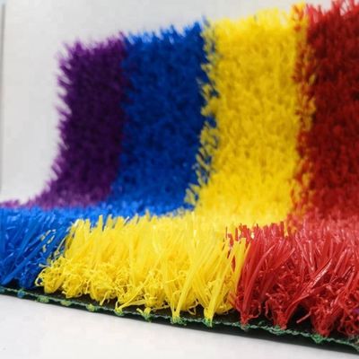 Vermelho Amarelo Azul Púrpura Artificial Crianças Erva Grama Arco-íris Pista Densidade 22050 pontos/m2