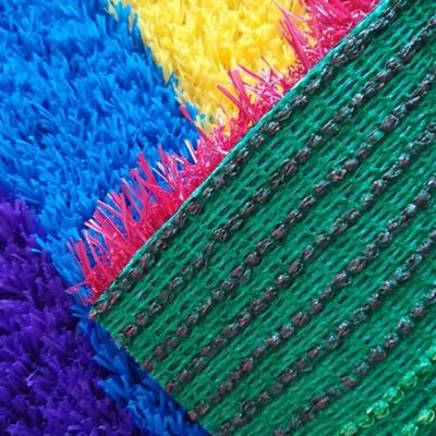 Vermelho Amarelo Azul Púrpura Artificial Crianças Erva Grama Arco-íris Pista Densidade 22050 pontos/m2