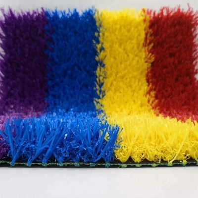 Vermelho Amarelo Azul Púrpura Artificial Crianças Erva Grama Arco-íris Pista Densidade 22050 pontos/m2