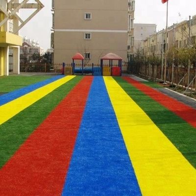 Vermelho Amarelo Azul Púrpura Artificial Crianças Erva Grama Arco-íris Pista Densidade 22050 pontos/m2