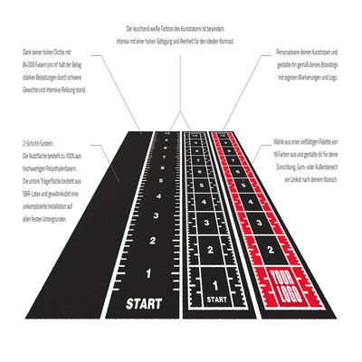 ISO9001 Certificado ISO14001 Erva artificial para ginásio de fitness pista de corrida de trenó interior