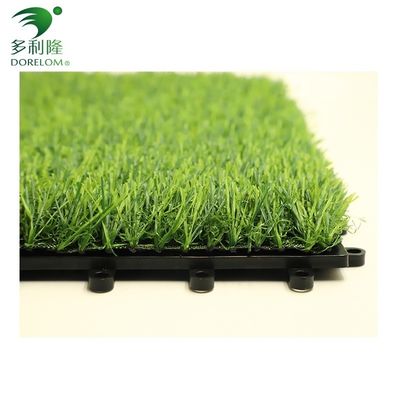 25-60 mm Alturas de pilha Grama artificial azulejos de interligação com suporte duplo PP NET PU