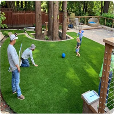 Pavimento de jardim para esportes Rolo de alfombra de relva de paisagem 40 mm Preto Verde