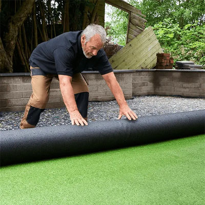 Pavimento de jardim para esportes Rolo de alfombra de relva de paisagem 40 mm Preto Verde