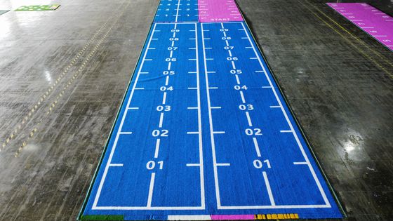 63000 pontos/m2 Densidade Dorelom Indoor Gym Flooring Turf com Double PP NET SPU Backing