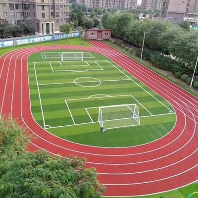 Campo de futebol Forma W Bicolor Resistente a UV PE Monofilamento Erva artificial