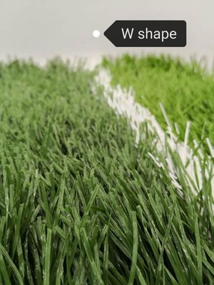 Campo de futebol Forma W Bicolor Resistente a UV PE Monofilamento Erva artificial