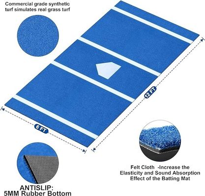 Baseball batting mat para treinamento indoor ao ar livre 15mm altura de pilha 3/16 polegadas calibre