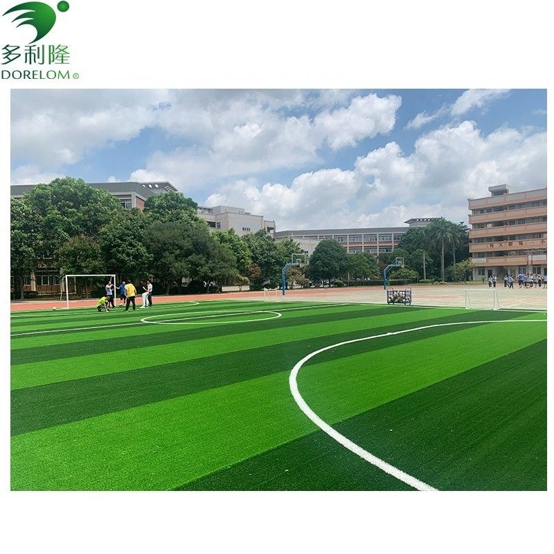 Chapas de relva de relva artificial amarelo-verde-vermelho para jardim de futebol e pisos desportivos